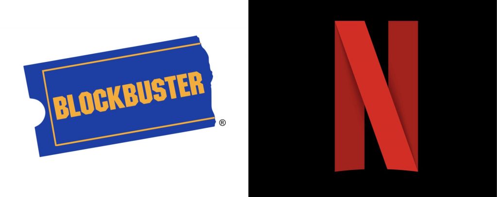 Blockbuster ve Netflix logoları